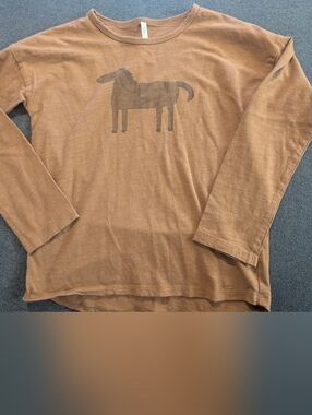Rylee + Cru Rust Brown Horse Shirt